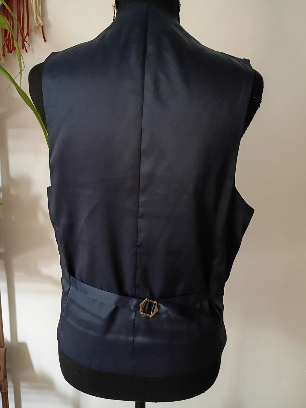 Classic Navy Windowpane Men's Waistcoat Vest